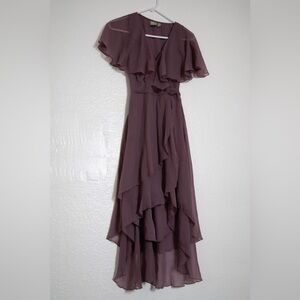 ASOS Elegant Mauve Flutter Sleeve Dress 2